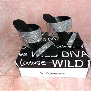 Wild Diva Rhinestone Mules